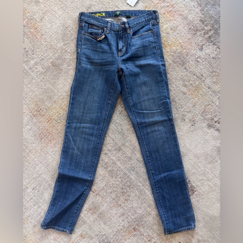 J. Crew Blue Skinny Jeans with Medium Wash